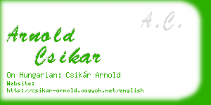 arnold csikar business card