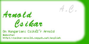 arnold csikar business card